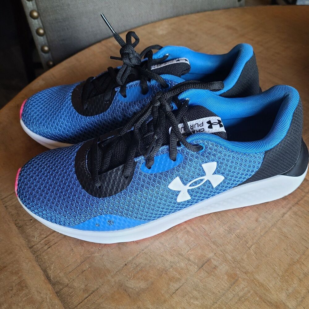 New Women's Under Armour Charged Pursuit 3 Running Shoes‎ Foam Blue/Black/Pink